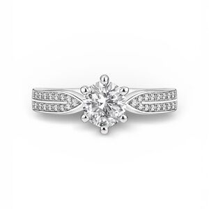 Round Cut Diamond 1ct 925 Sterling Silver Women's Engagement Ring Size 6